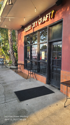 Commercial Pressure Washing on a Storefront to prep for new paint.